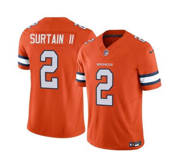 Men & Women & Youth Denver Broncos #2 Pat Surtain II Orange 2023 F.U.S.E. Vapor Untouchable Football Stitched Jersey->dallas cowboys->NFL Jersey